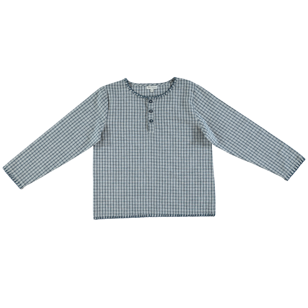 Bebe Organic Rigel Shirt Blue Check