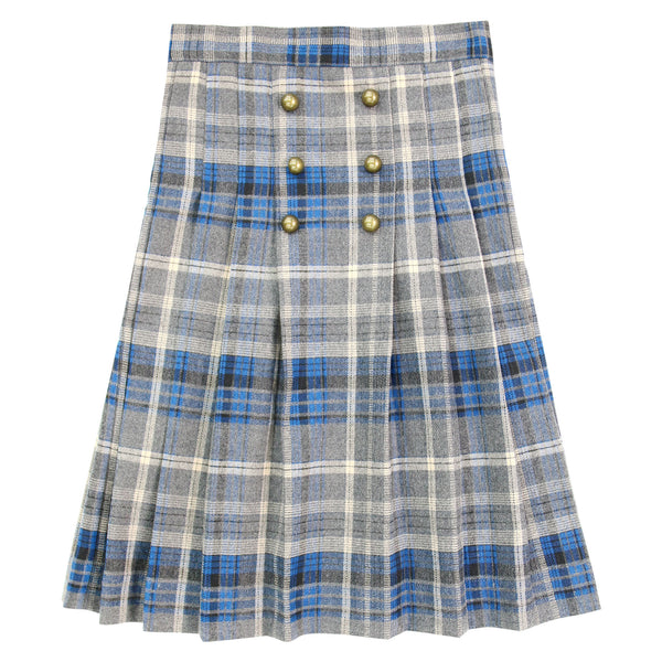 Coco Blanc Pleated Plaid Skirt