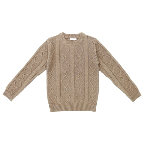 Coco Blanc Diamond Crew Sweater Mocha