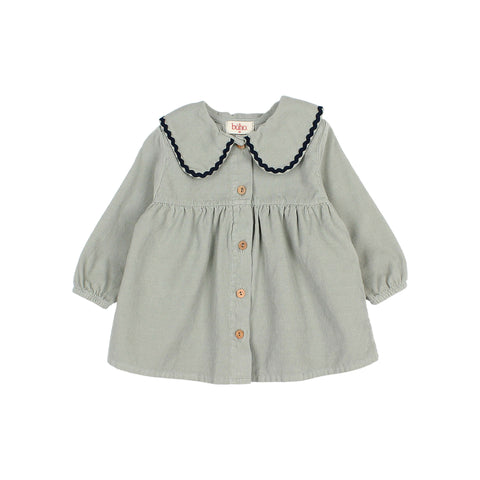 Buho BB Soft Velour Dress Eucalyptus