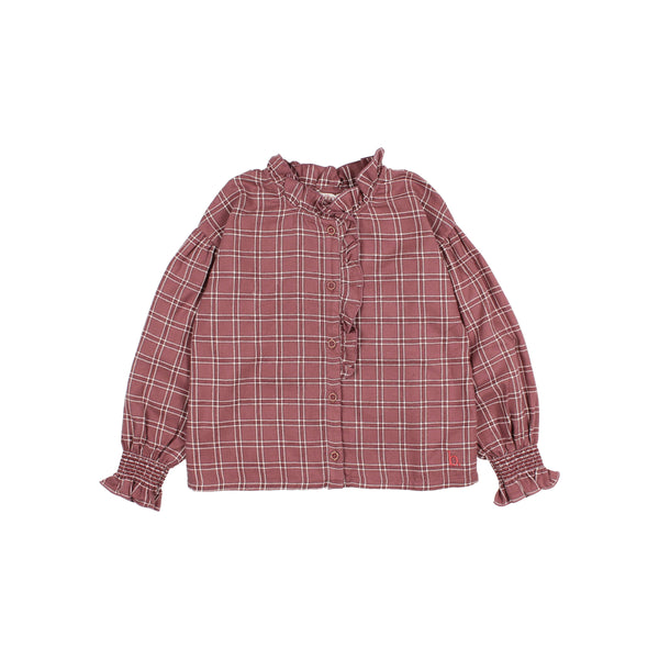Buho Tartan Blouse Pomegranate