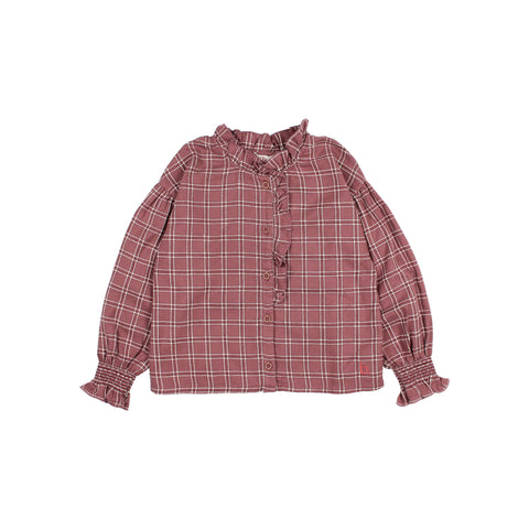 Buho Tartan Blouse Pomegranate