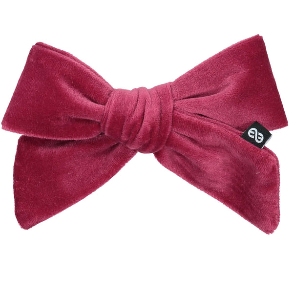 Knot Hairbands Felted Velvet Bow Clip // Berry