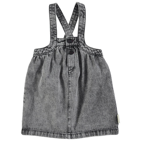 Piupiuchick Knee-Length Dress Straps Faded Black Denim