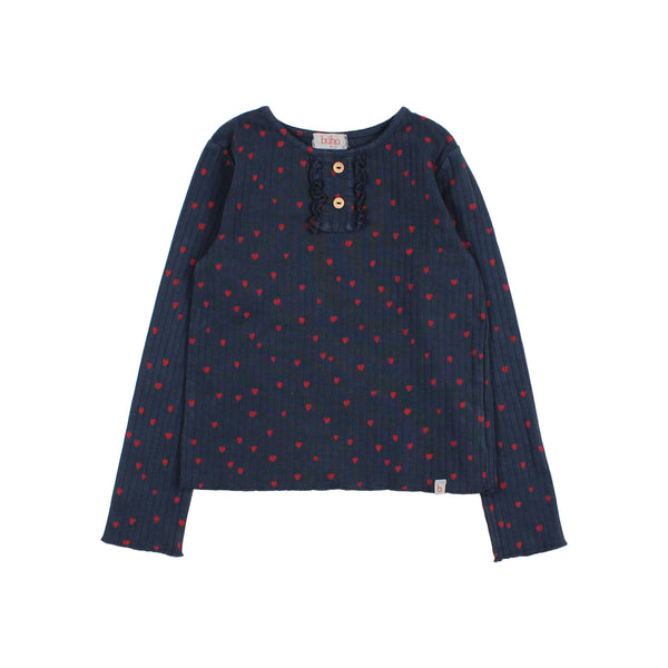 Buho Mini Cuore T-Shirt Navy
