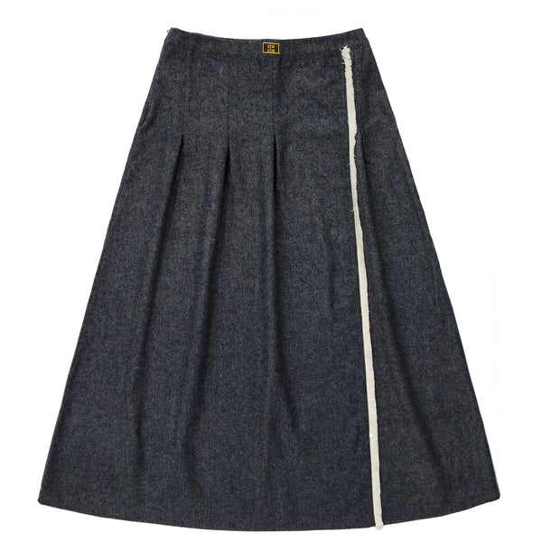 Coco Blanc Side Fringe Skirt Navy Marled