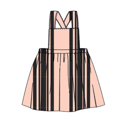 Piupiuchick Knee-Lenght Dress Pink Black Stripes