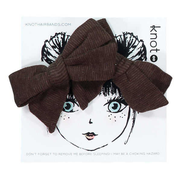 Knot Hairbands Jersey Mini Bow Set // Cocoa