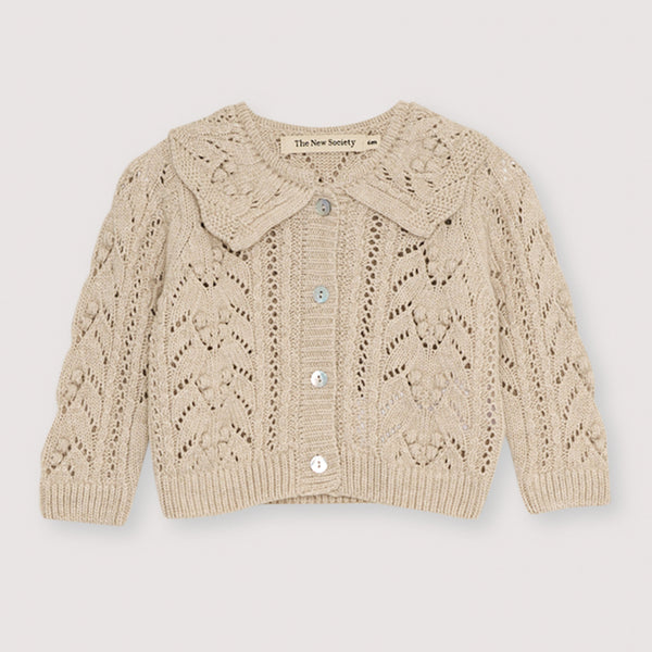 The New Society Lila Baby Cardigan Moonlight White
