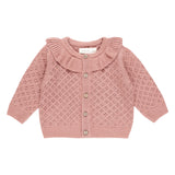 QUINCY MAE RUFFLE COLLAR CARDIGAN || LIPSTICK