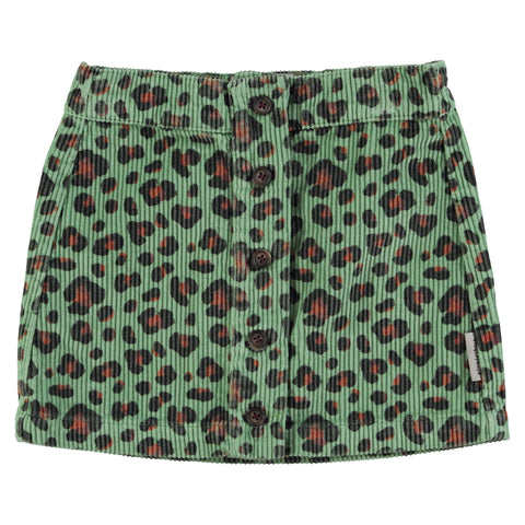 Piupiuchick Knee-Lenght Skirt Green Animal Print