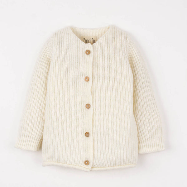 Popelin Off-White Brioche Stitch Jacket