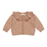 QUINCY MAE RUFFLE COLLAR CARDIGAN || ROSE