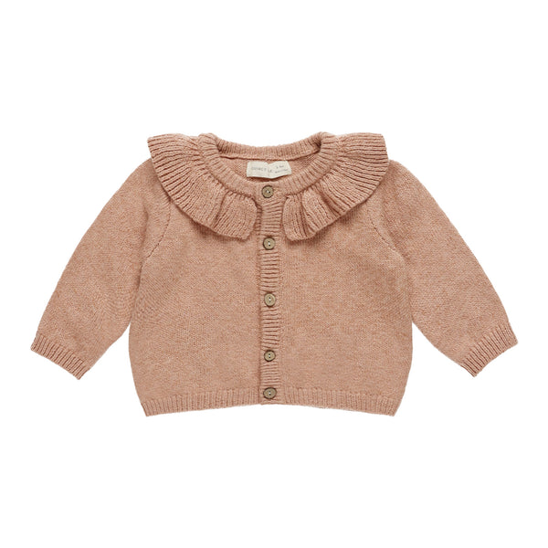 QUINCY MAE RUFFLE COLLAR CARDIGAN || ROSE