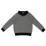 Coco Blanc Boys Collared Sweater Black/White