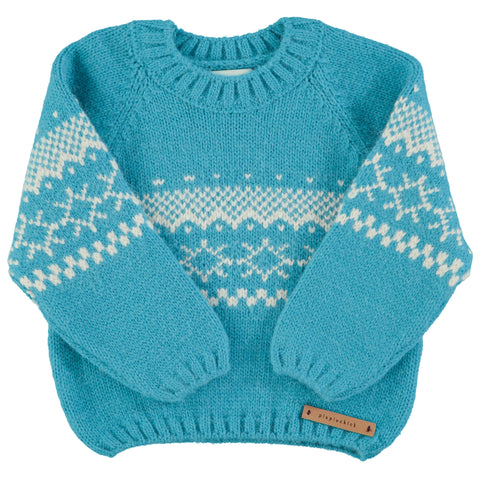 Piupiuchick Jacquard Sweater Turquoise