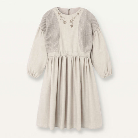 Popelin Sand Dress With Side Panels
