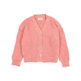 Buho Cotton Knit Cardigan Peach Pink