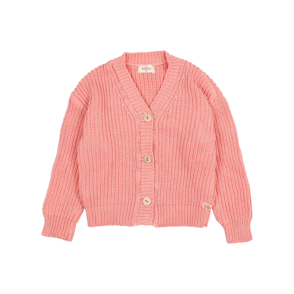 Buho Cotton Knit Cardigan Peach Pink