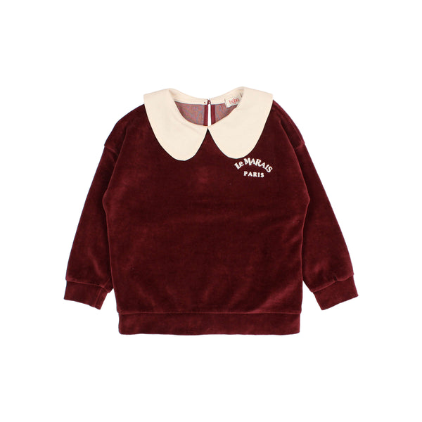 Buho Velvet Sweatshirt Pomegranate