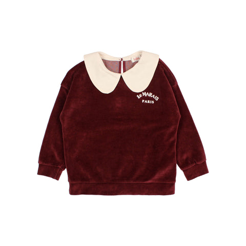 Buho Velvet Sweatshirt Pomegranate