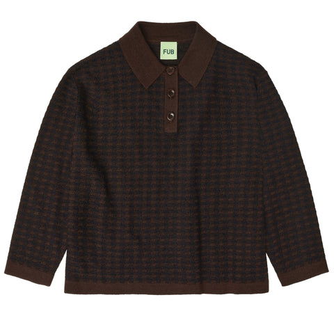 Fub Checked Polo Mocca/Dark Navy