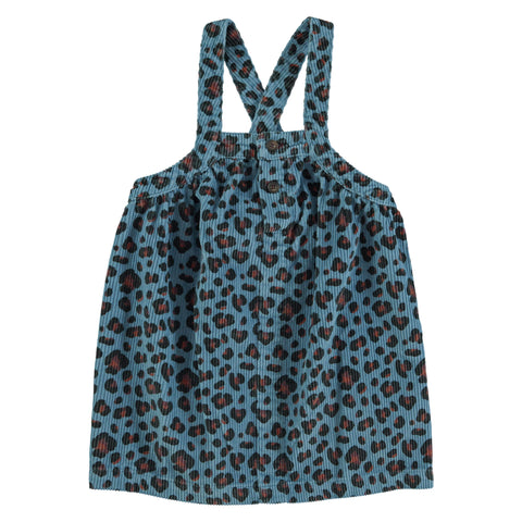 Piupiuchick Knee-Lenght Dress Straps Blue Animal Print