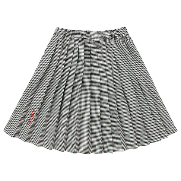 Coco Blanc Gingham Pleated Skirt