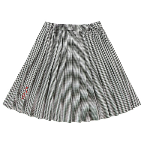 Coco Blanc Gingham Pleated Skirt