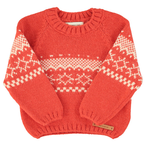 Piupiuchick Jacquard Sweater Red
