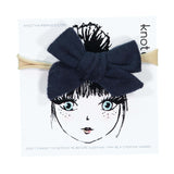 Knot Hairbands Woolly Mini Bow Band // Navy
