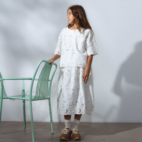 Unlabel Pour Skirt White Embroidery