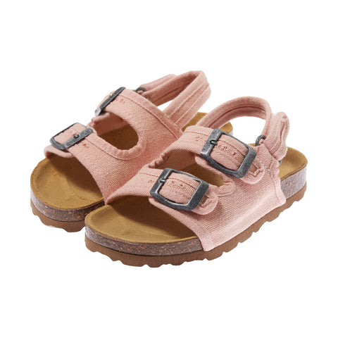 Tocoto Vintage Organic Bio Canvas Sandals With Ankle Pink