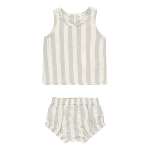 QUINCY MAE WOVEN TANK + SHORT SET || SKY STRIPE