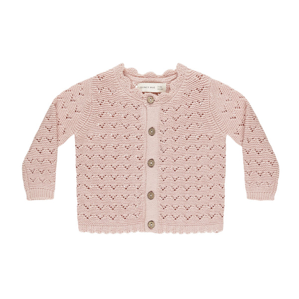 QUINCY MAE SCALLOPED CARDIGAN || BUBBLEGUM