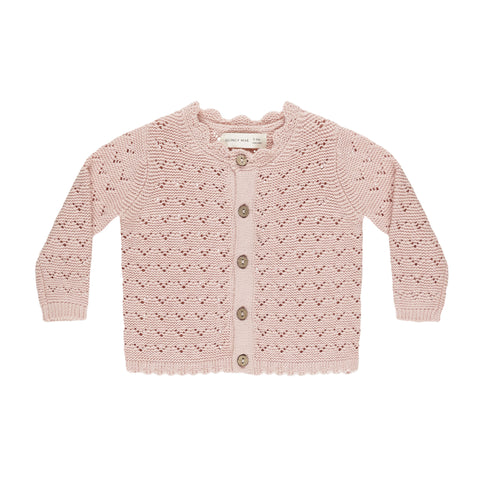 QUINCY MAE SCALLOPED CARDIGAN || BUBBLEGUM