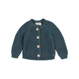 Buho BB Cotton Knit Cardigan Blue Teal
