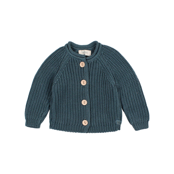 Buho BB Cotton Knit Cardigan Blue Teal