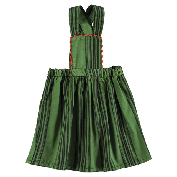 Piupiuchick Knee-Lenght Dress Green Black Stripes