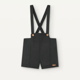 Popelin Black Linen Panelled Dungarees