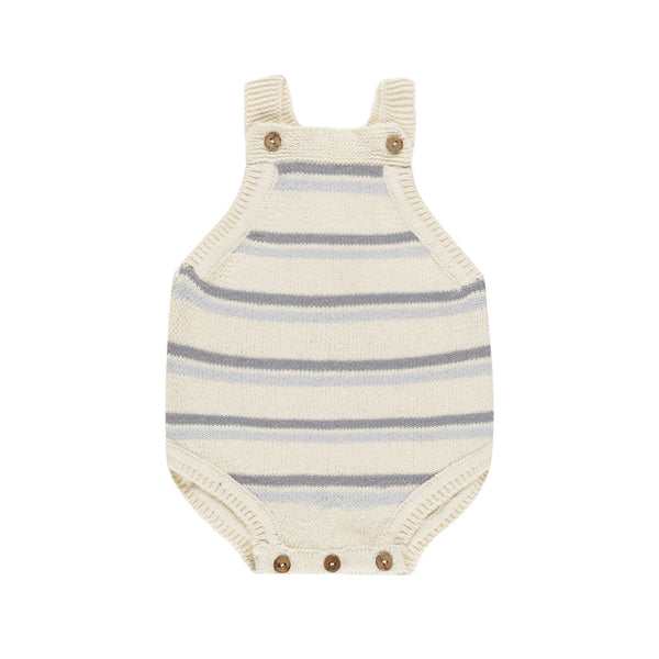 QUINCY MAE TATUM ROMPER || BLUE STRIPE