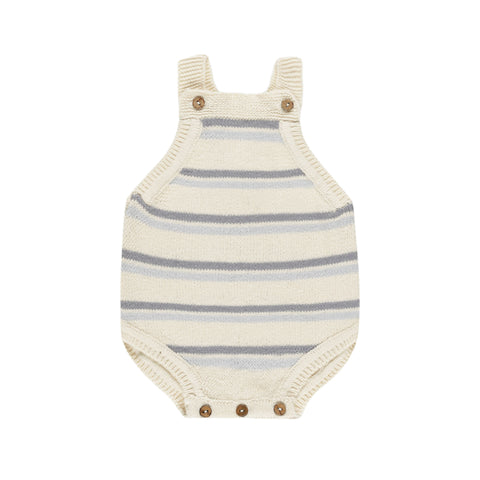 QUINCY MAE TATUM ROMPER || BLUE STRIPE