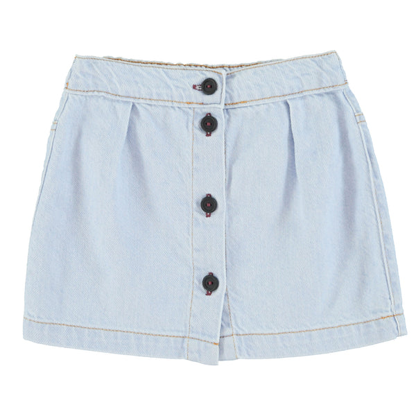 Piupiuchick Knee-Lengh Skirt Light Blue Soft Denim