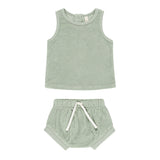 QUINCY MAE TERRY TANK + SHORT SET || SAGE