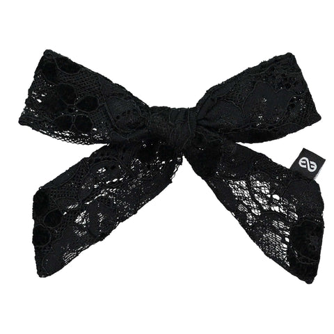Knot Hairbands Lace Petite Bow // Black