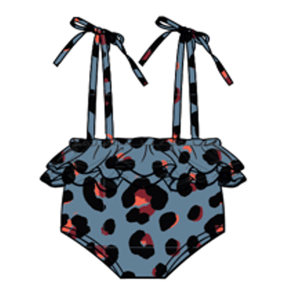 Piupiuchick Baby Blommers Straps Blue Animal Print