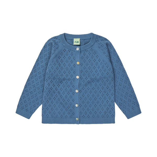 Fub Pointelle Cardigan Washed Indigo