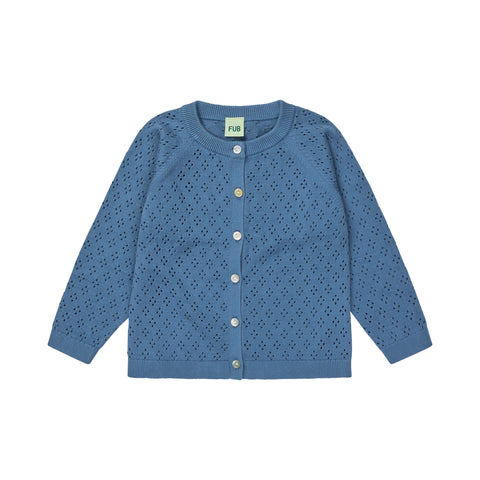 Fub Pointelle Cardigan Washed Indigo