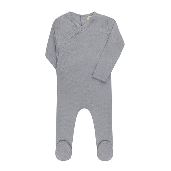 Ely’s & Co Organic Amore Pointelle Collection -Blue/Silver - Footie