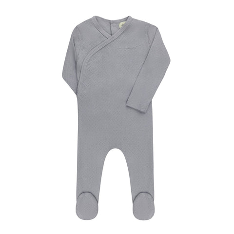 Ely’s & Co Organic Amore Pointelle Collection -Blue/Silver - Footie